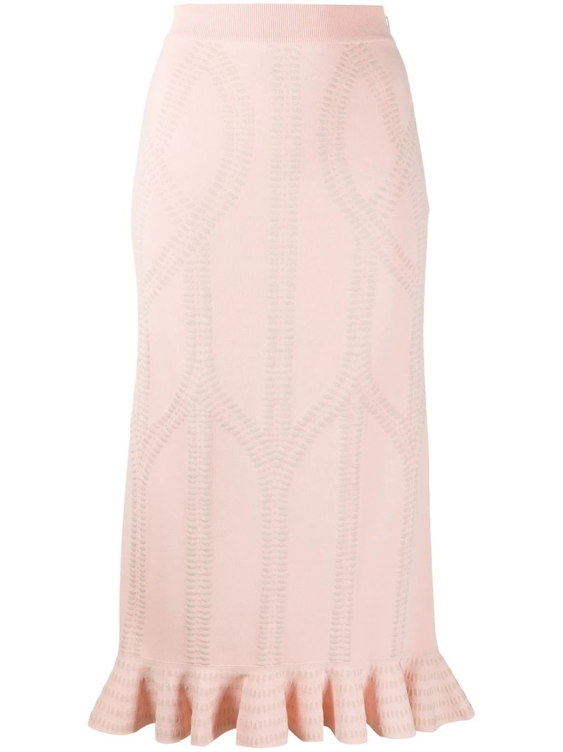 textured knitted frilled skirt 1