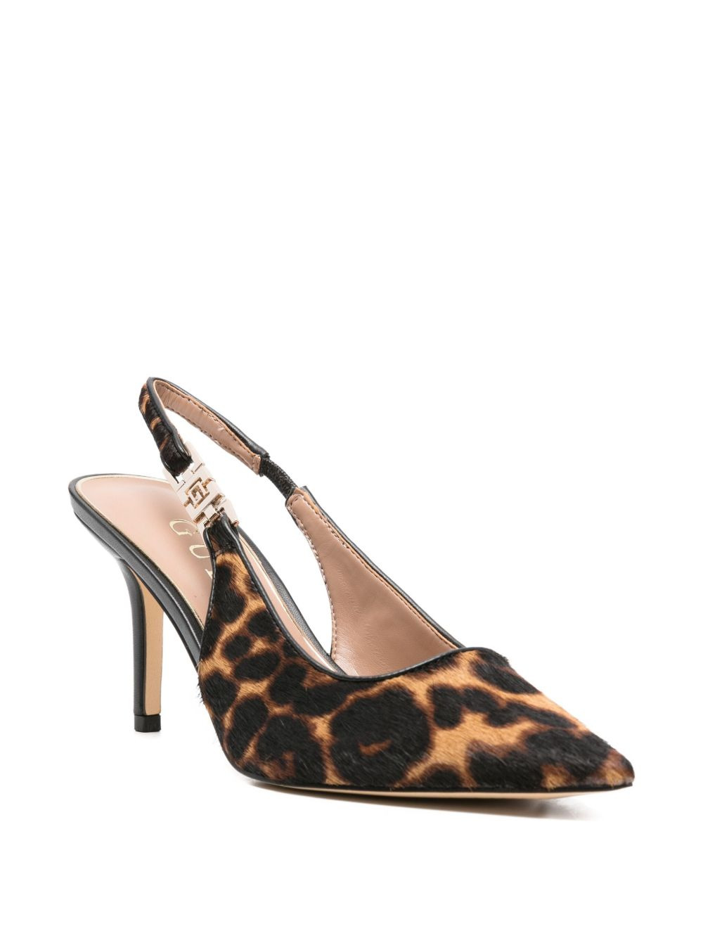 85mm slingback leopard pumps - 2