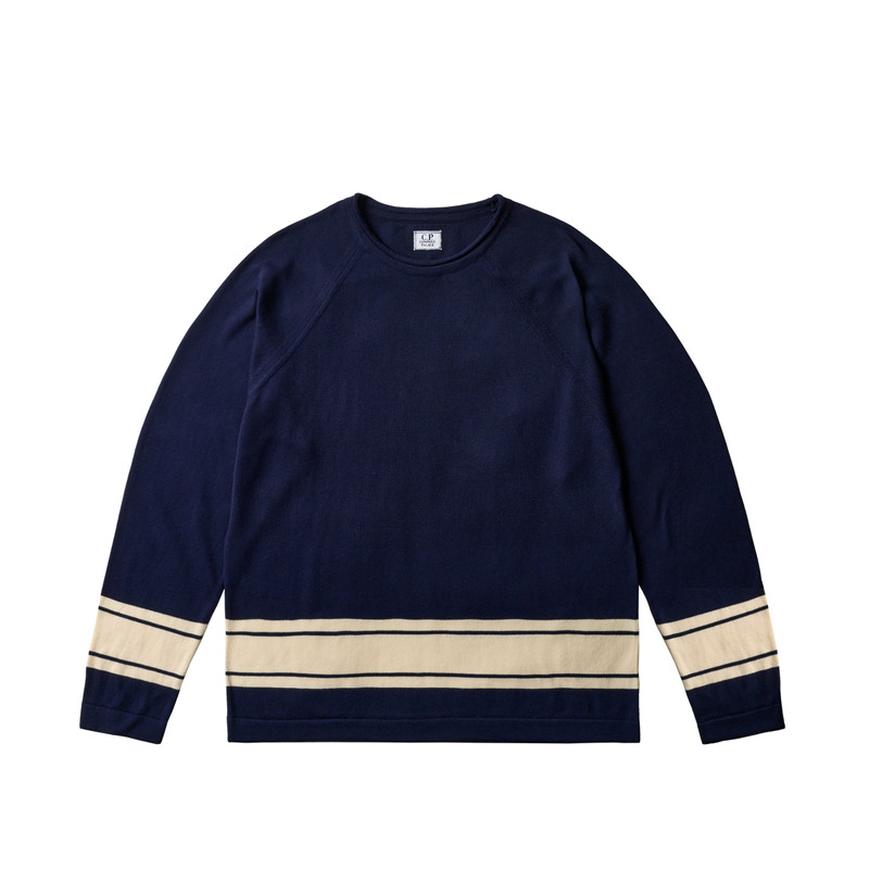 PALACE C.P. COMPANY COTTON SEA ISLAND MOCK NECK KNIT NAVY - 1