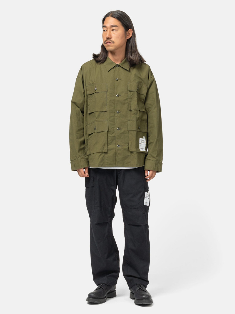 NEIGHBORHOOD Utility Shirt LS Olive Drab outlook