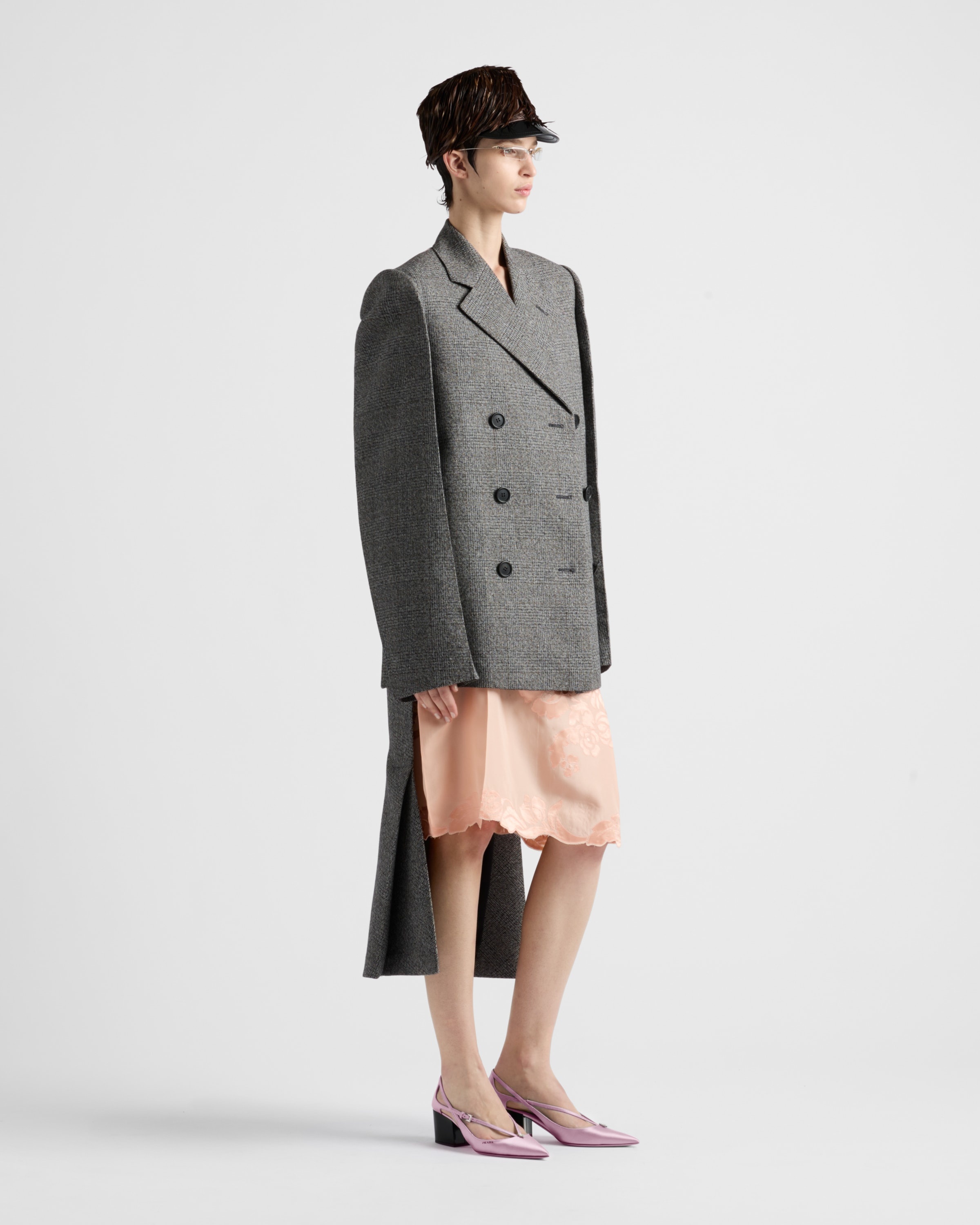 Deconstructed Prince of Wales checked mouliné wool midi-skirt - 2