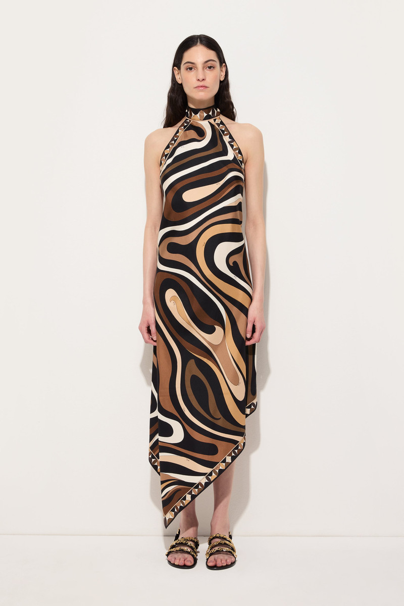 PUCCI MARMO PRINT LONG DRESS WITH HALTER NECK outlook