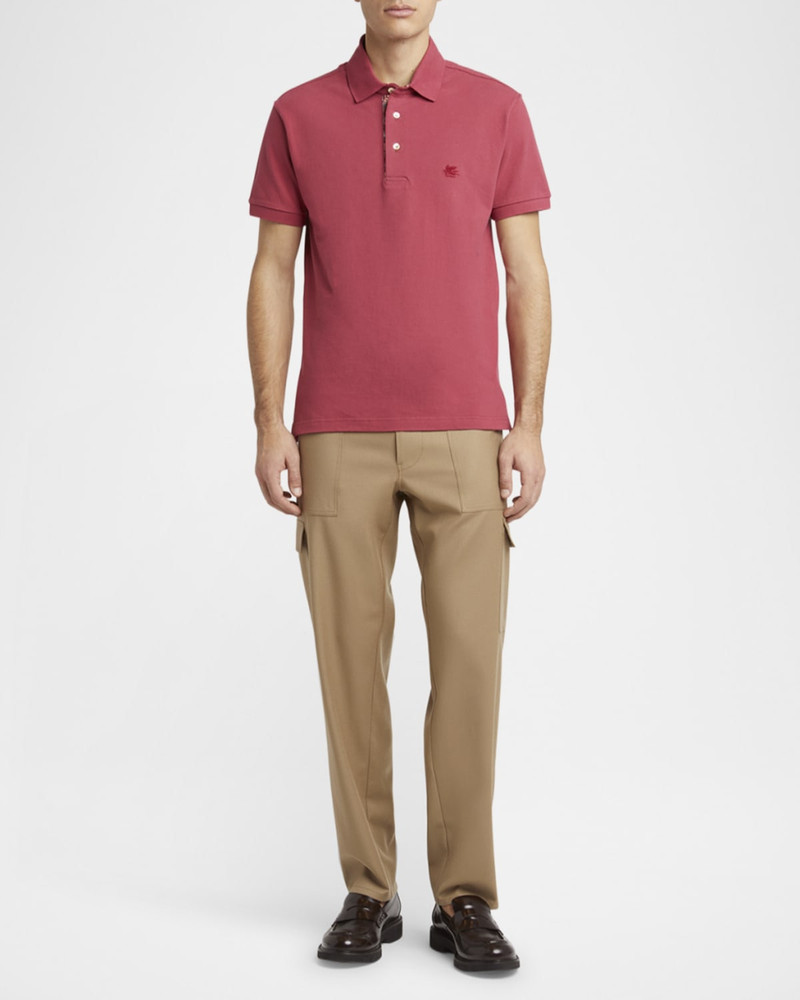 Etro Men's Cotton Logo-Embroidered Polo Shirt outlook