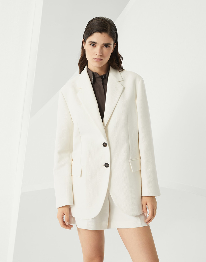 Cotton and linen cavalry blazer with monili 1
