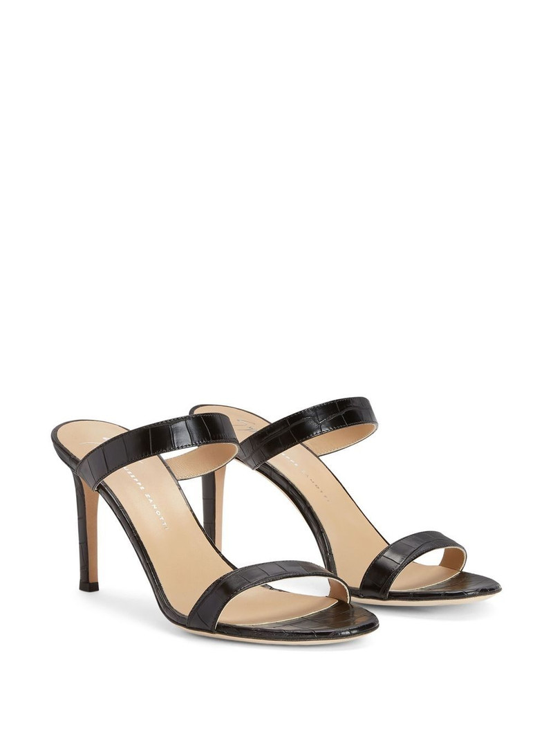 Calista 85mm crocodile-effect sandals 1