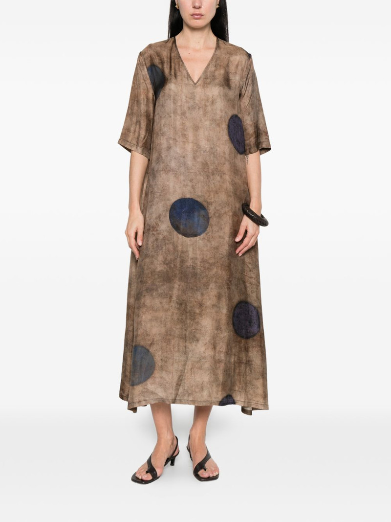 UMA WANG Apostle spot V-neck dress outlook