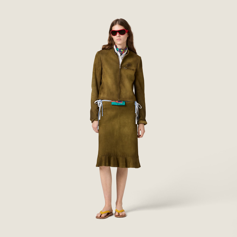 Miu Miu Waxed suede jacket outlook