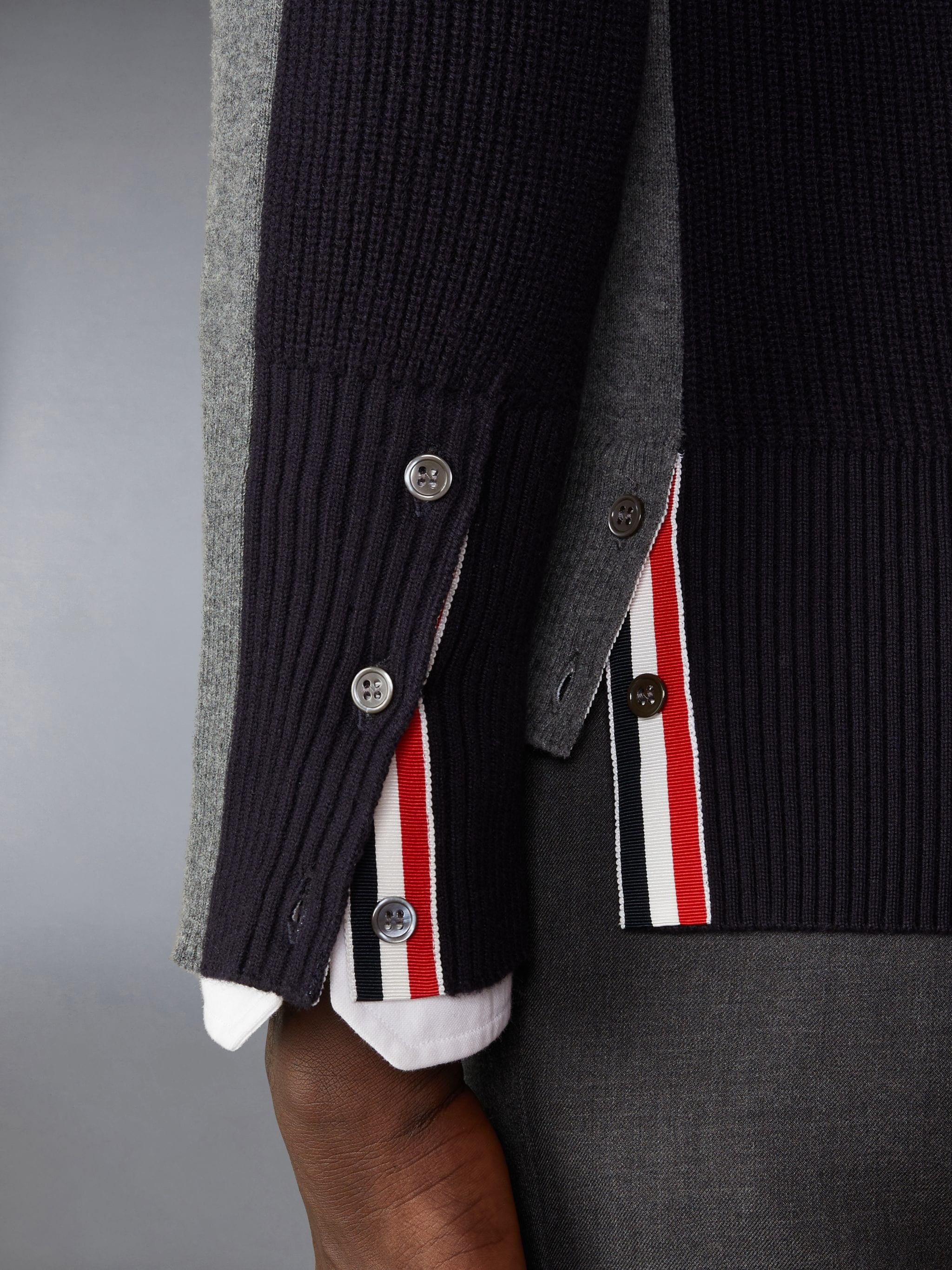 Merino Wool 2 in 1 Half 4-Bar Cardigan - 5