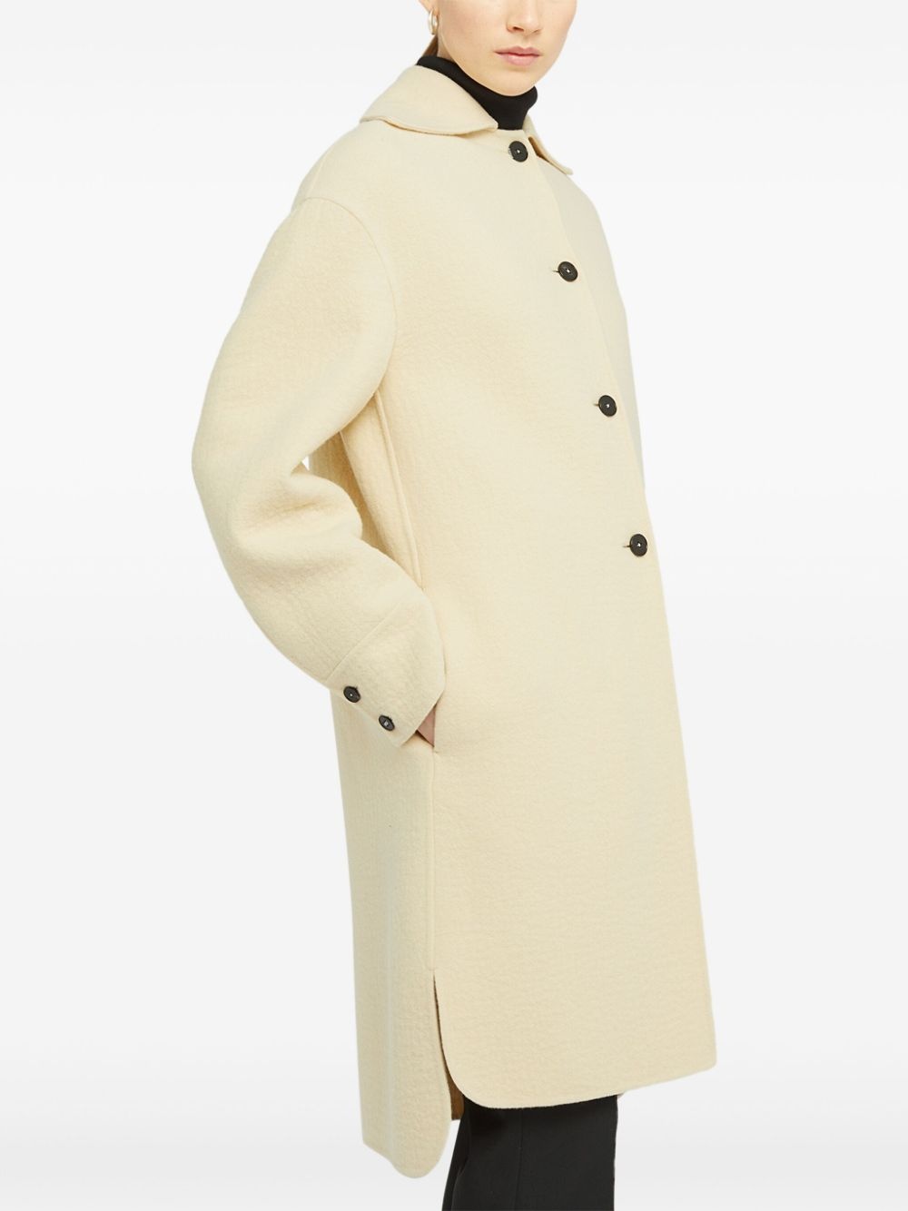 single-breasted virgin wool coat - 3