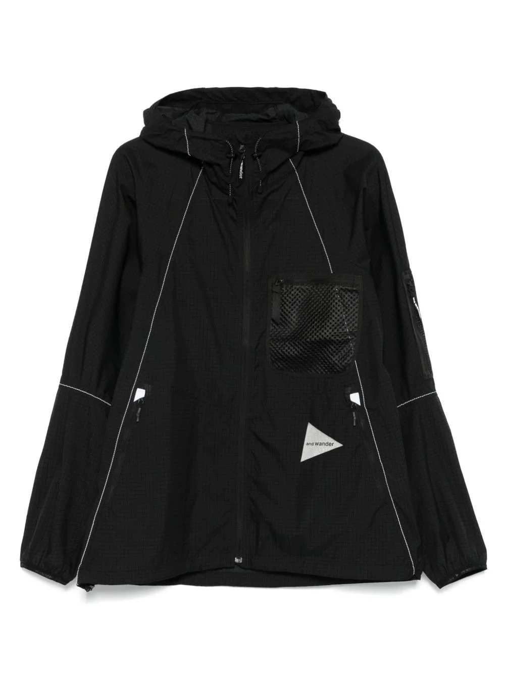 mesh-pocket hooded jacket - 1