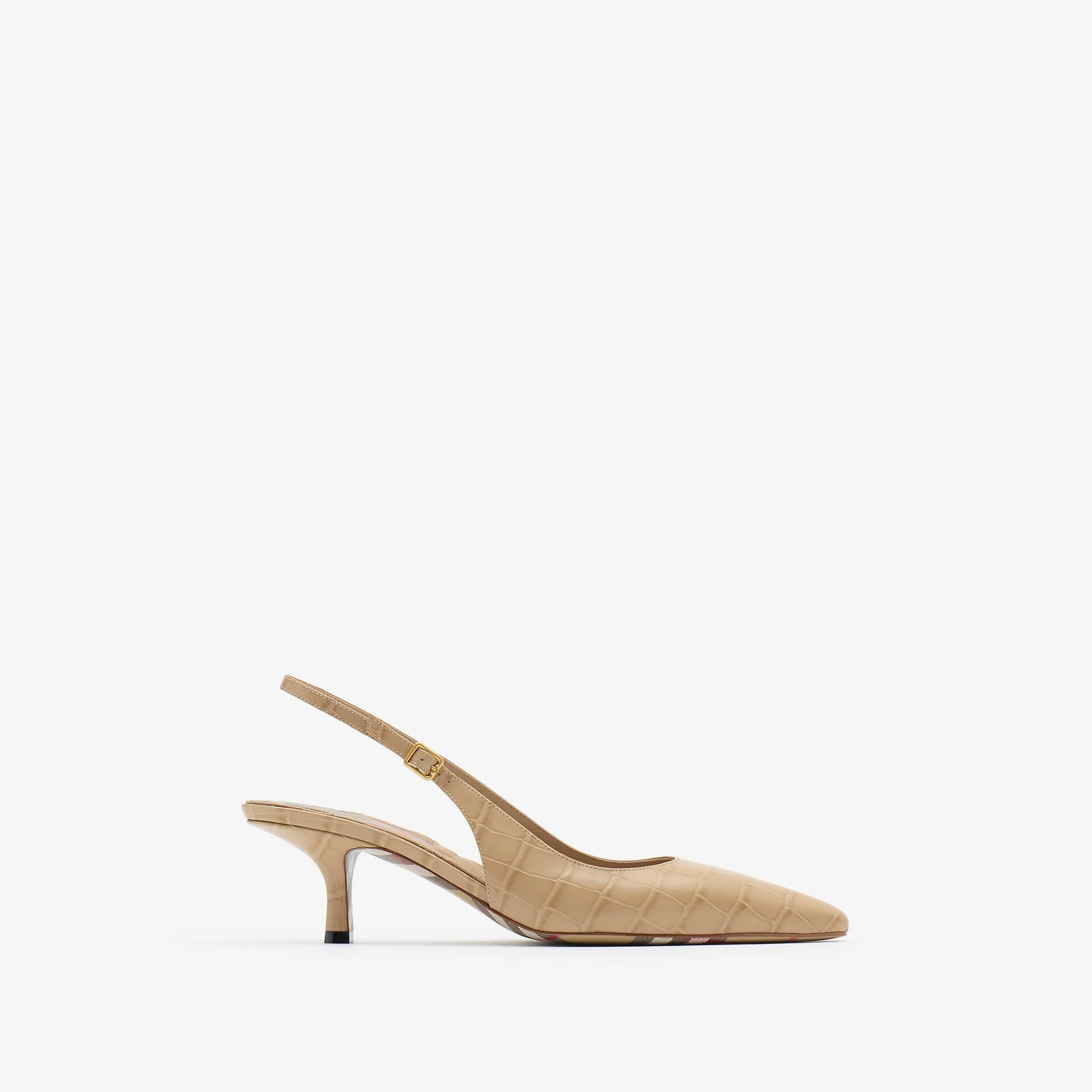 Crocodile-effect Leather Dame Slingback Pumps - 1