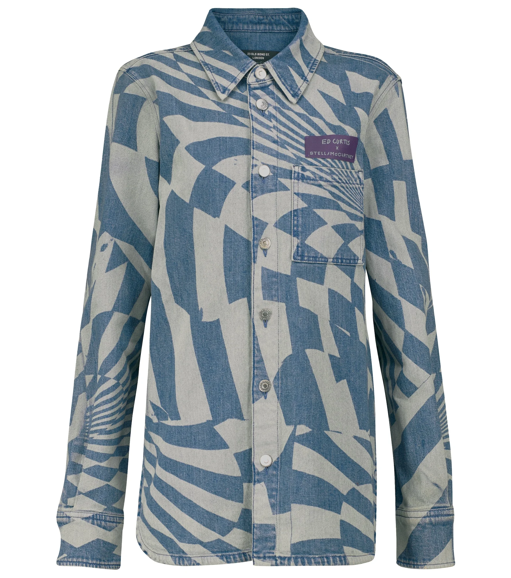 x Ed Curtis printed denim shirt - 1