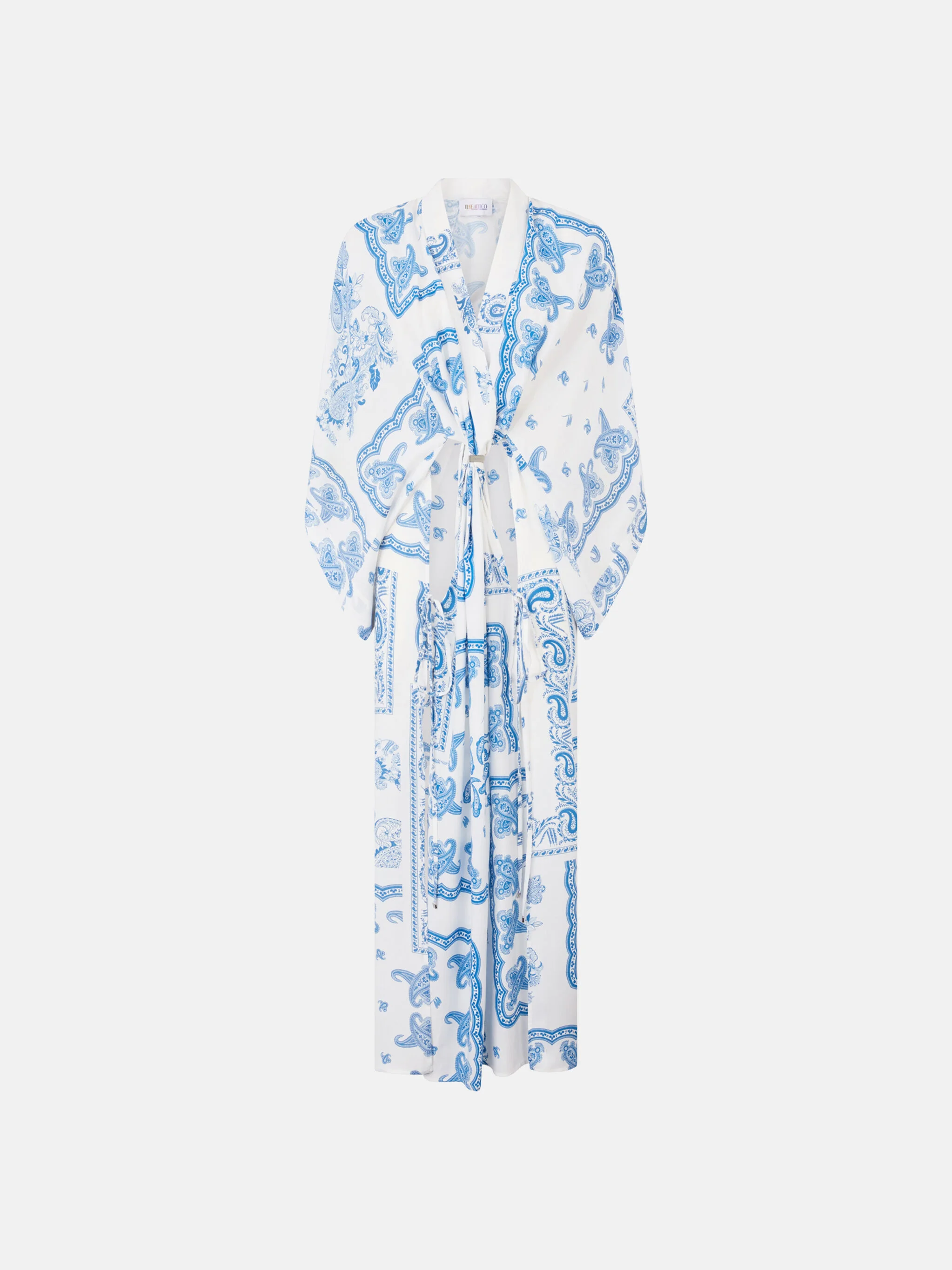 LIGHT BLUE AND WHITE MAXI DRESS - 1