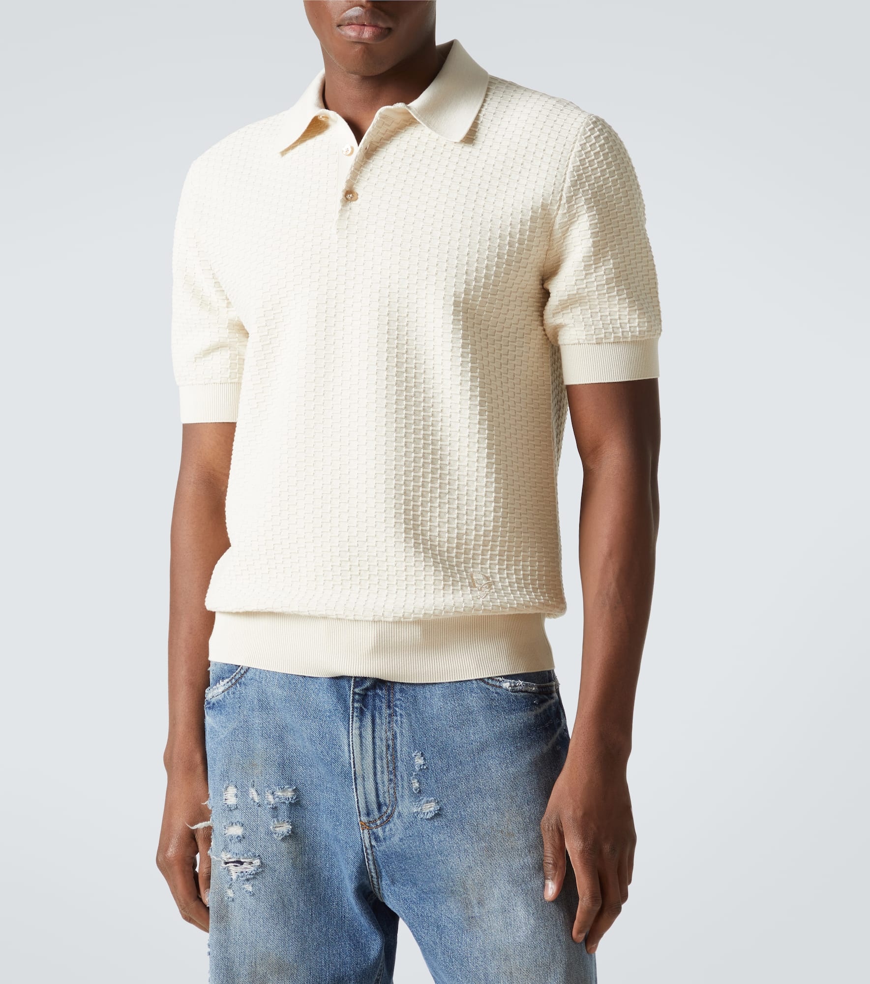 DG knitted cotton polo shirt - 3