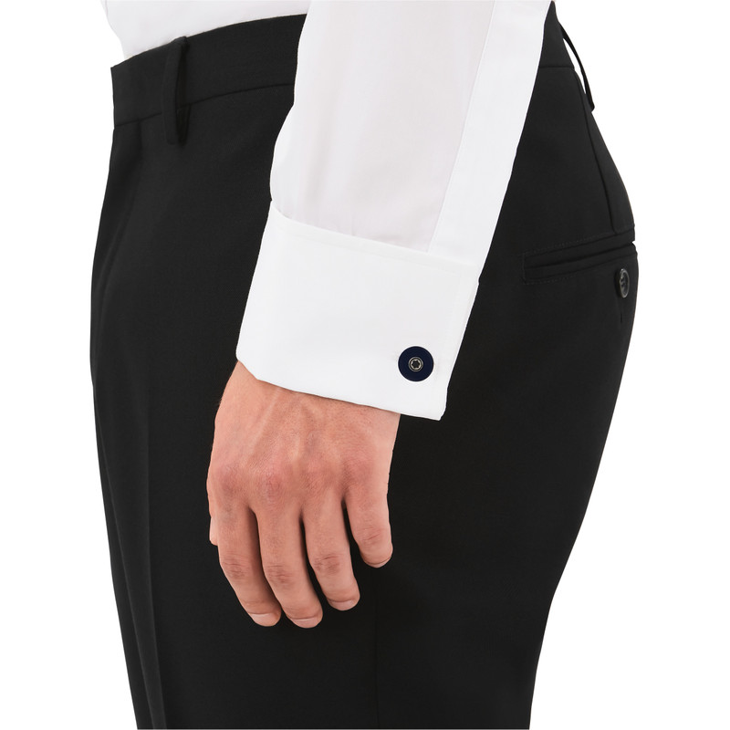 Montblanc Cufflinks, round in stainless steel with blue resin outlook