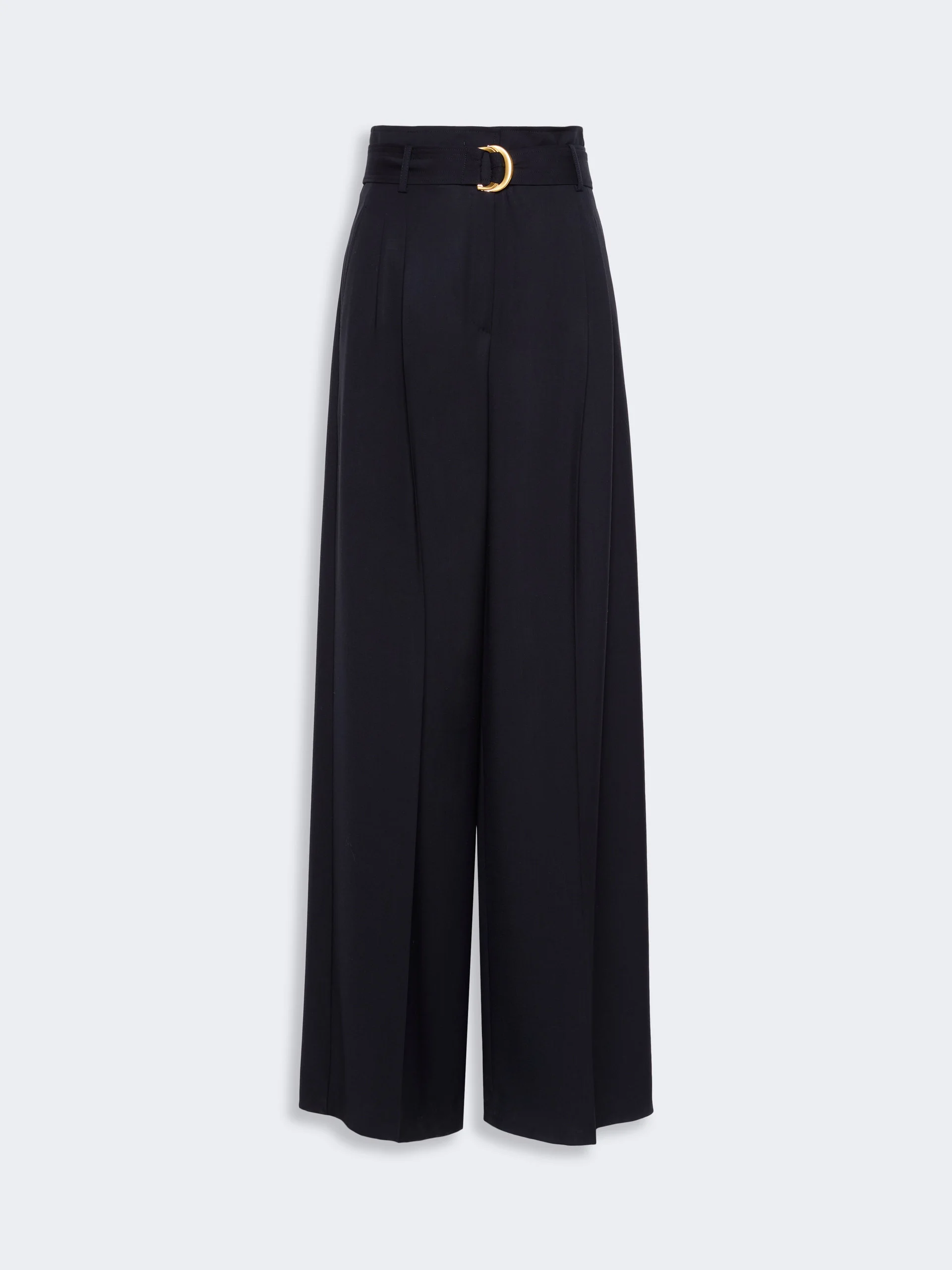 SERIO High-waisted woollen cloth trousers - NAVY - 1