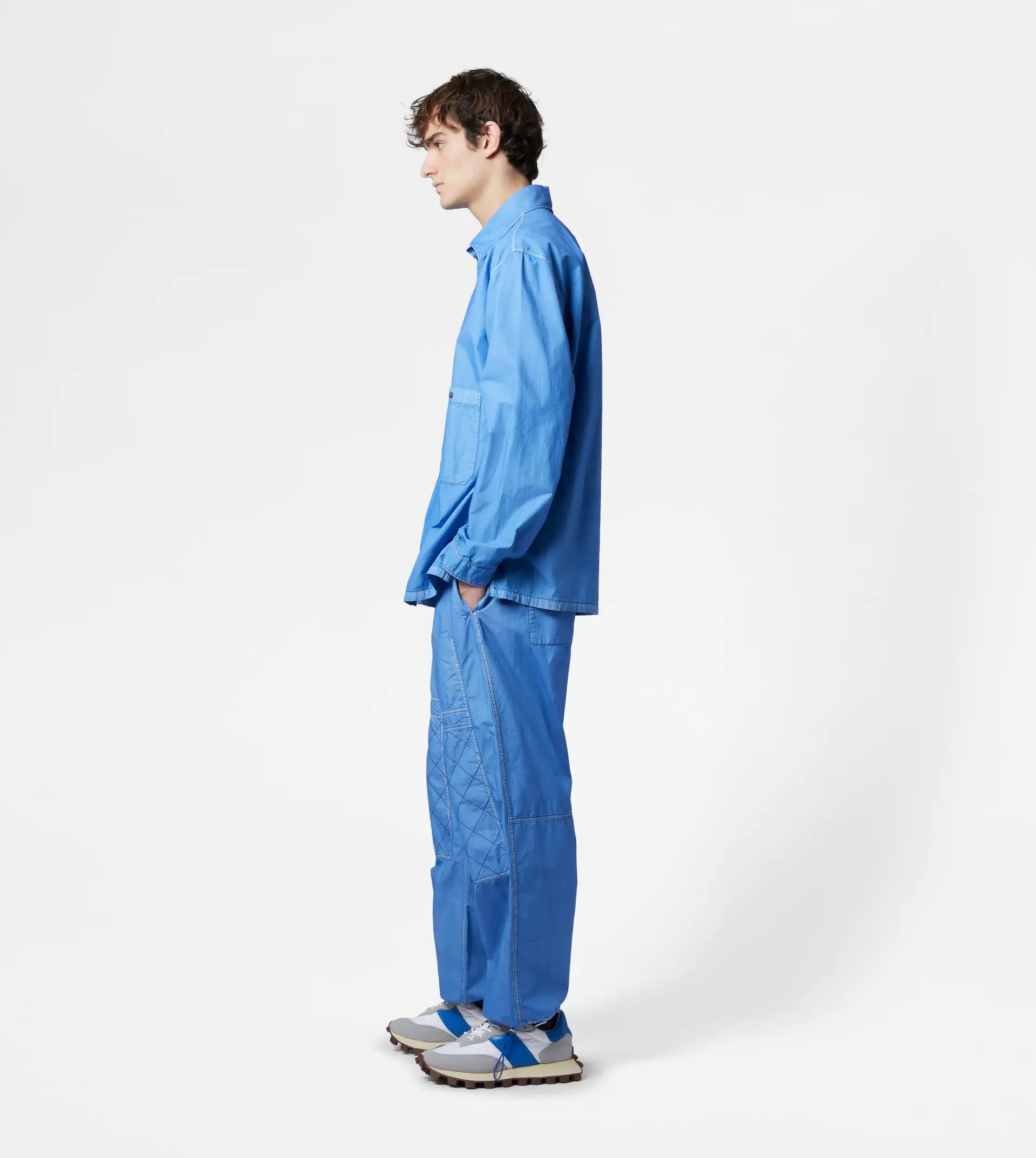 GARMENT-DYED OVERSHIRT - LIGHT BLUE - 4