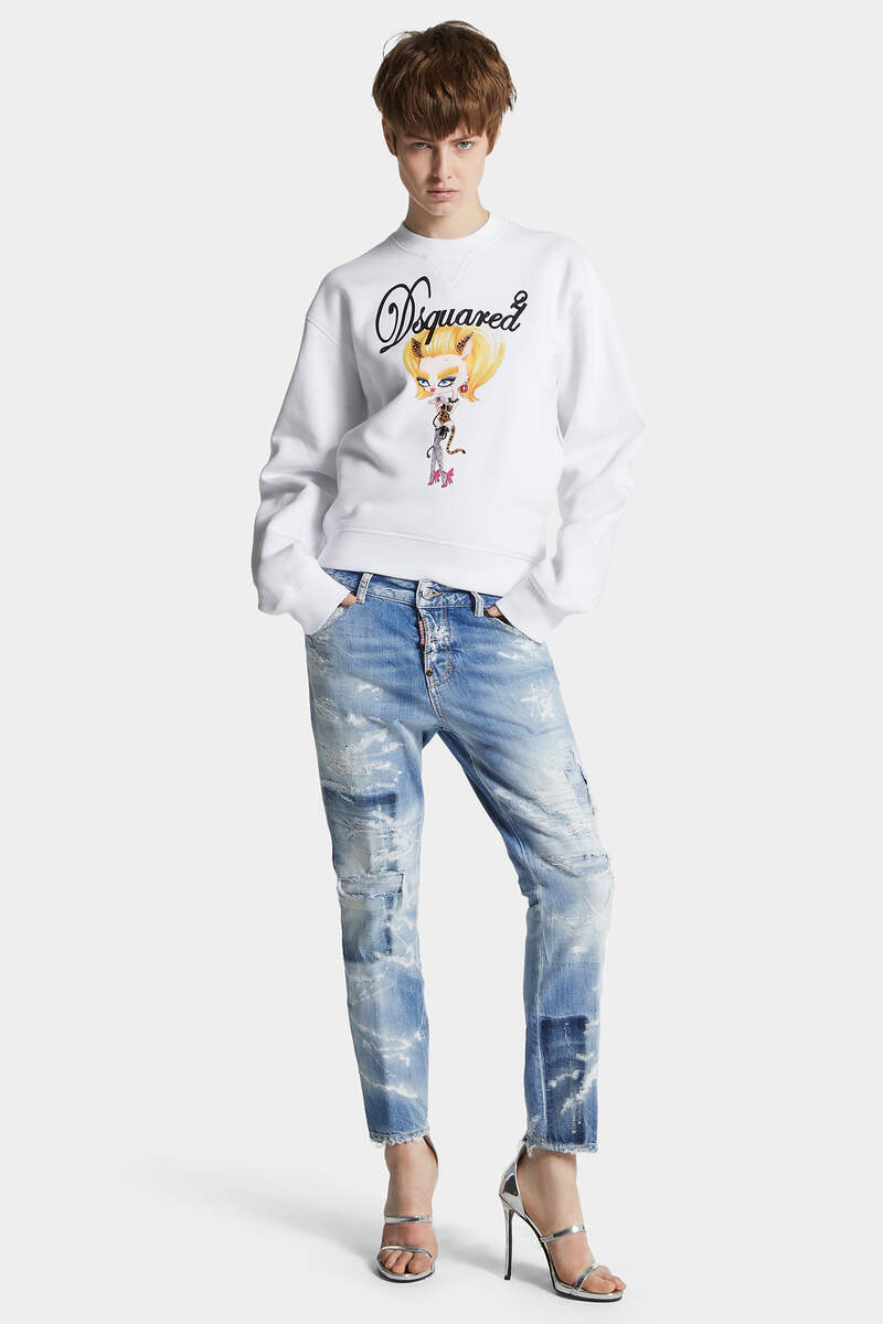 LIGHT SUPER RIPPED WASH COOL GIRL JEANS - 3