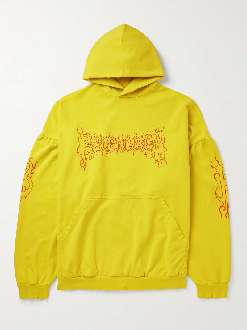Oversized Printed Cotton-Jersey Hoodie - 1