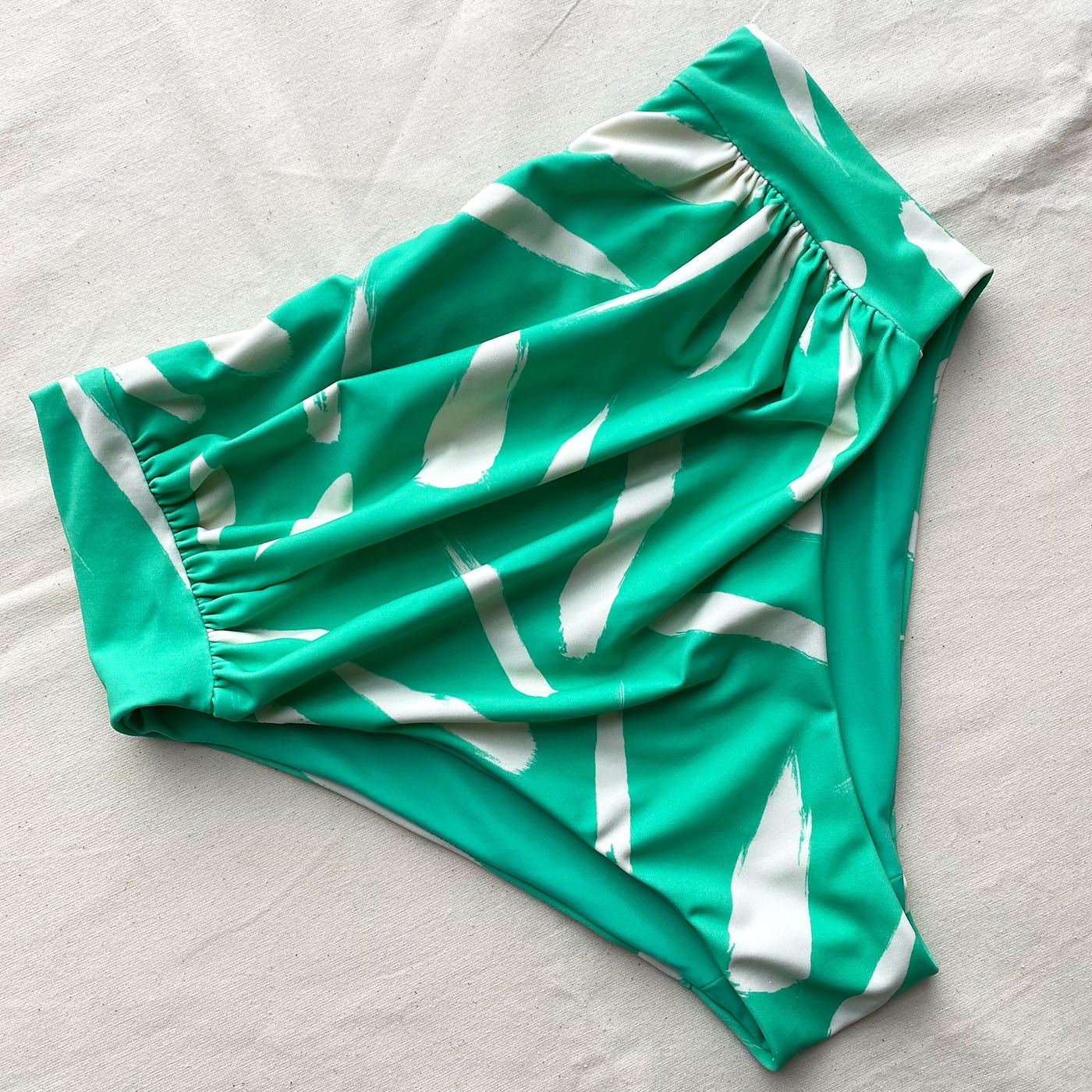 Mint Brushstroke High Waisted Brief - 4
