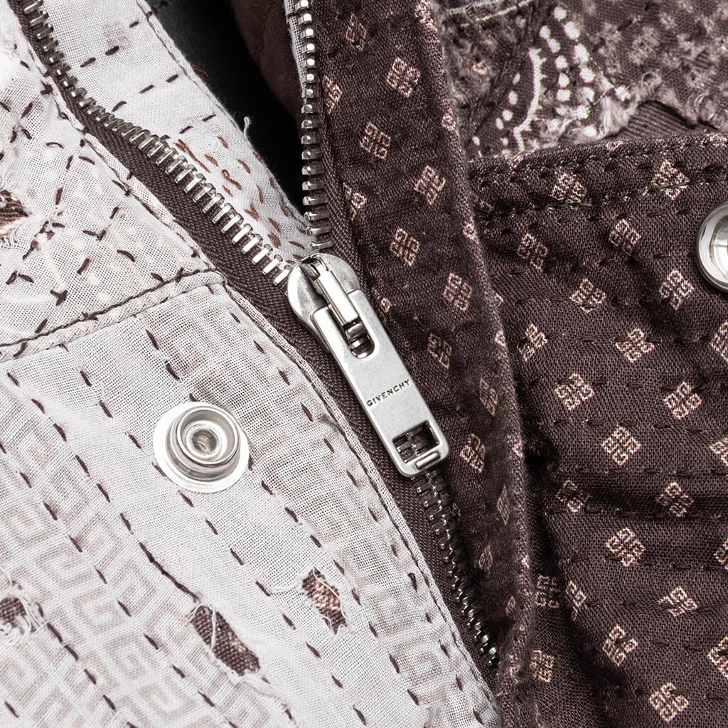 GIVENCHY DENIM BORO QUILTED BLOUSON - DARK BROWN - 4