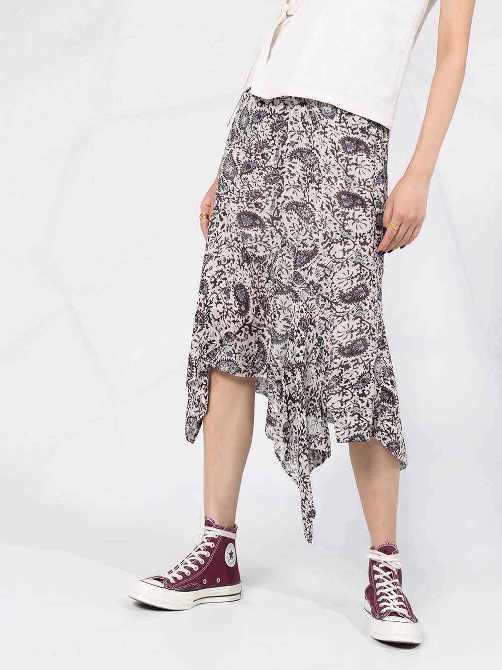 Eda paisley print midi skirt - 5