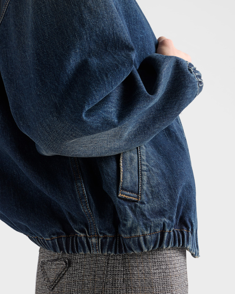 Washed denim blouson jacket 4
