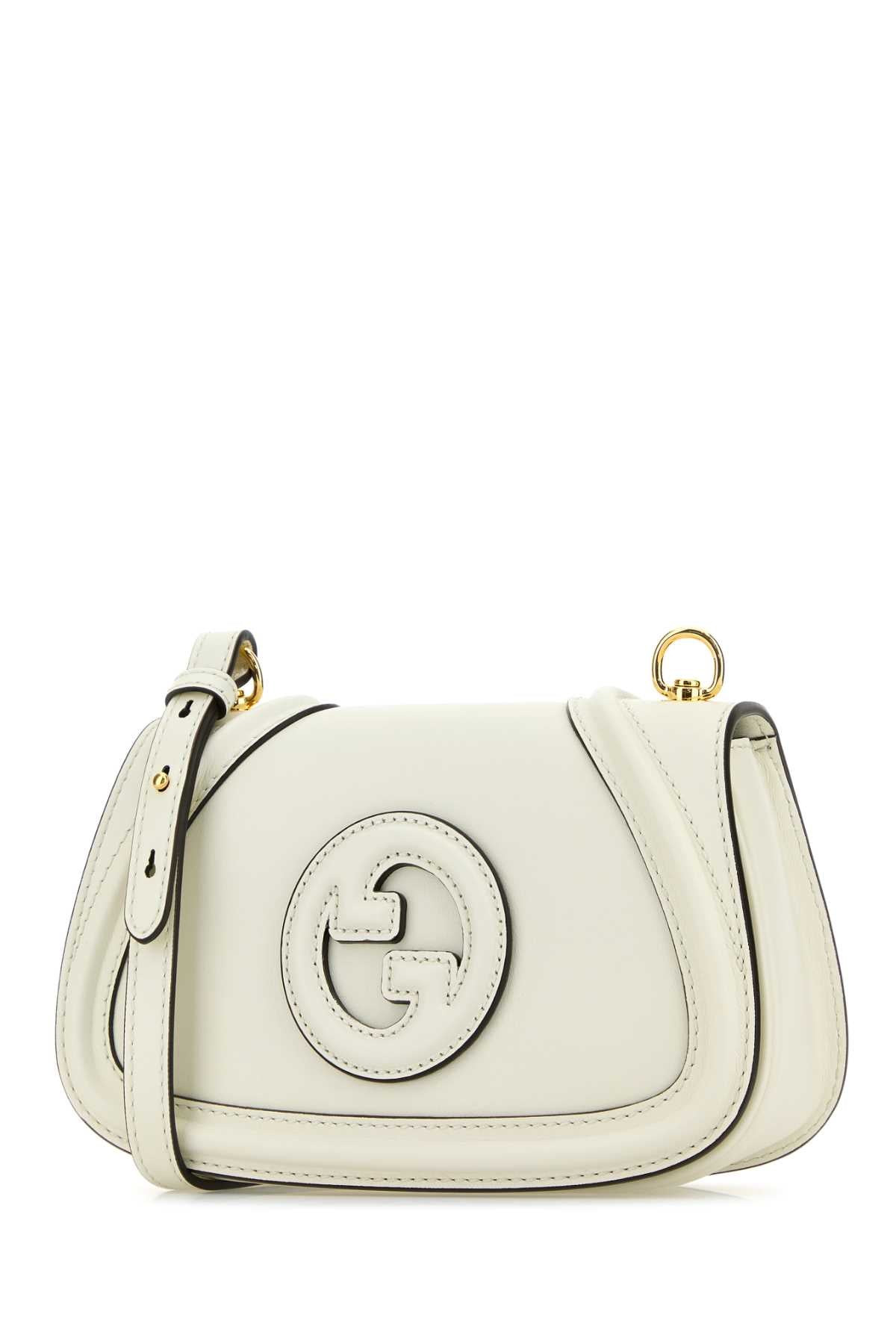 Gucci Women Ivory Leather Small Gucci Blondie Crossbody Bag - 2