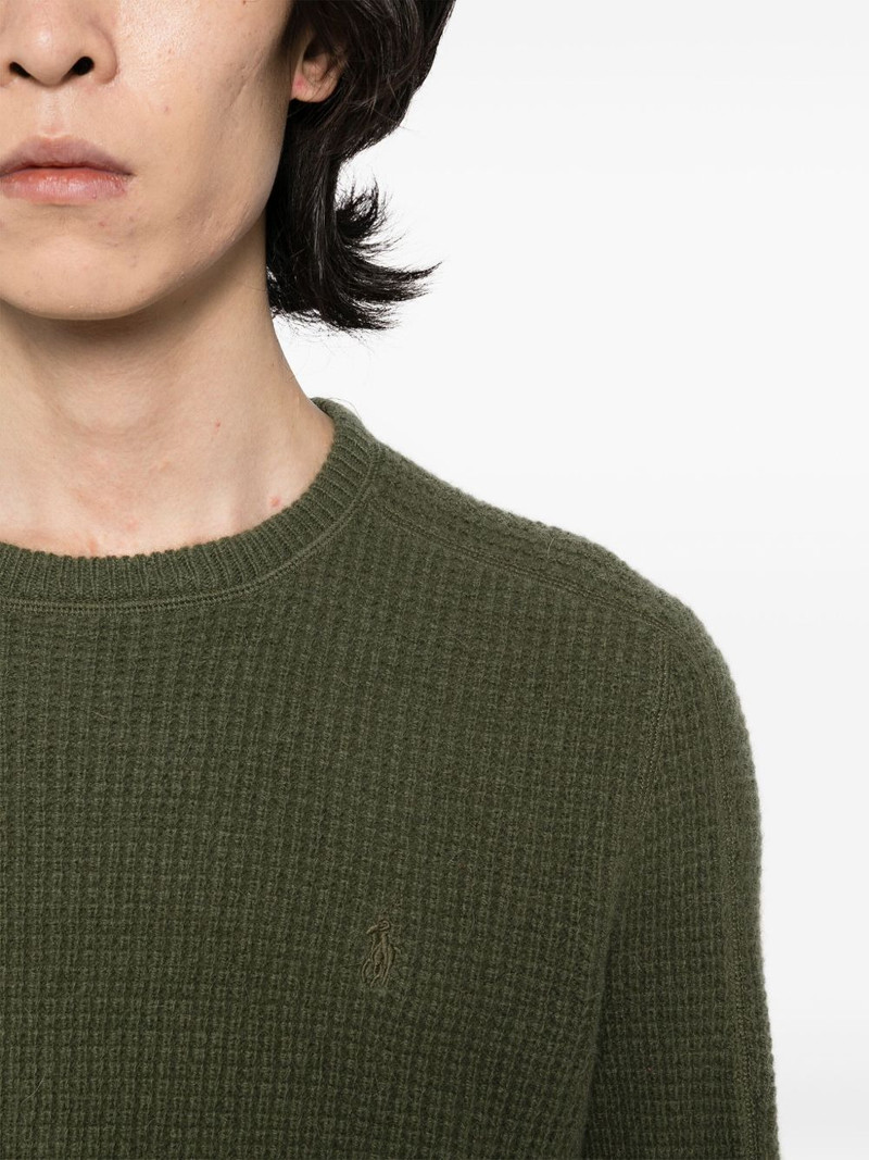 waffle-knit crew neck jumper 5