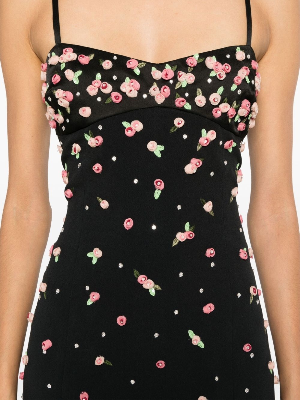 floral-appliqué mini dress - 5