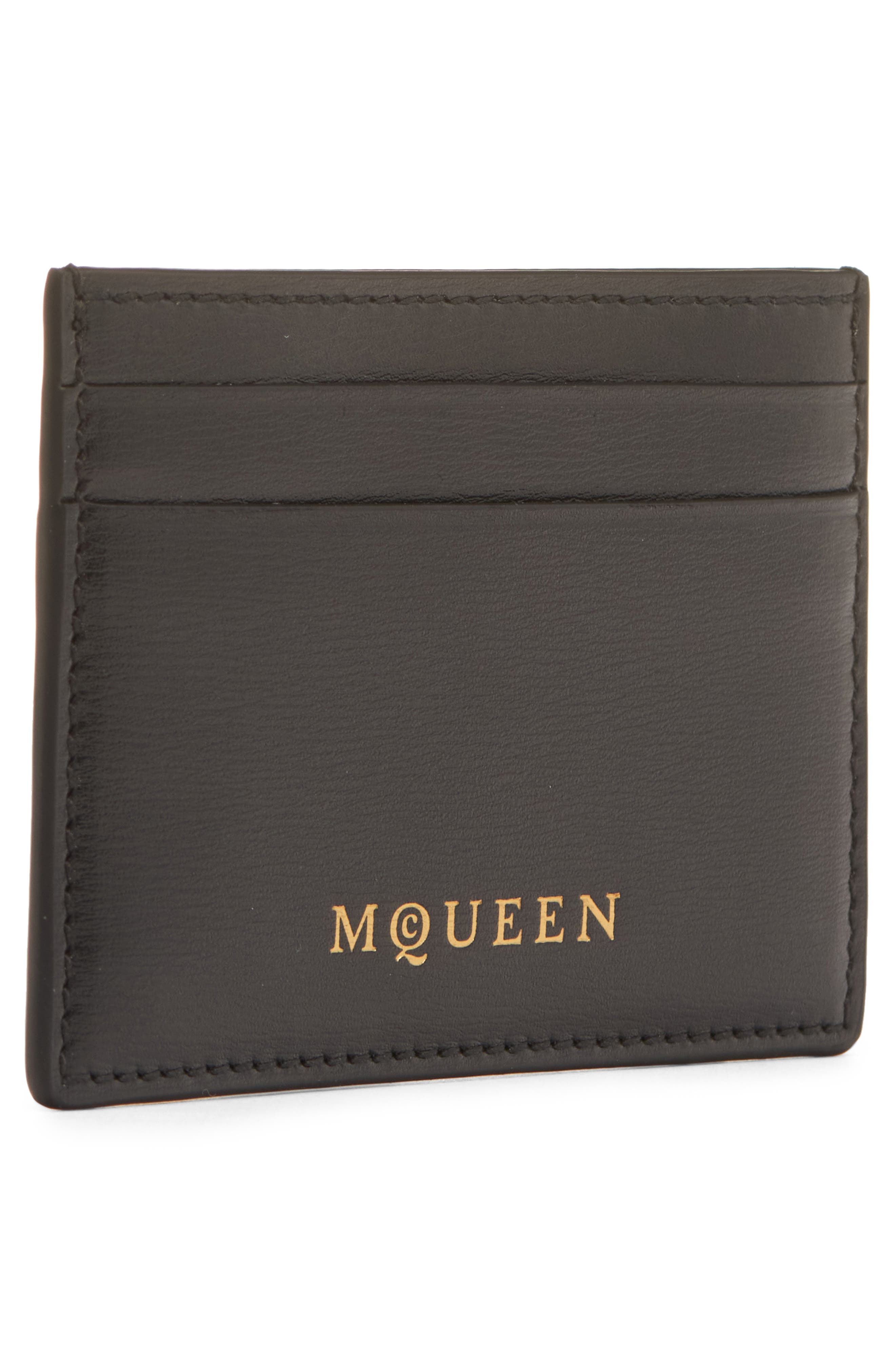 McQueen Foil Logo Card Holder in Black/Gold at Nordstrom - 2