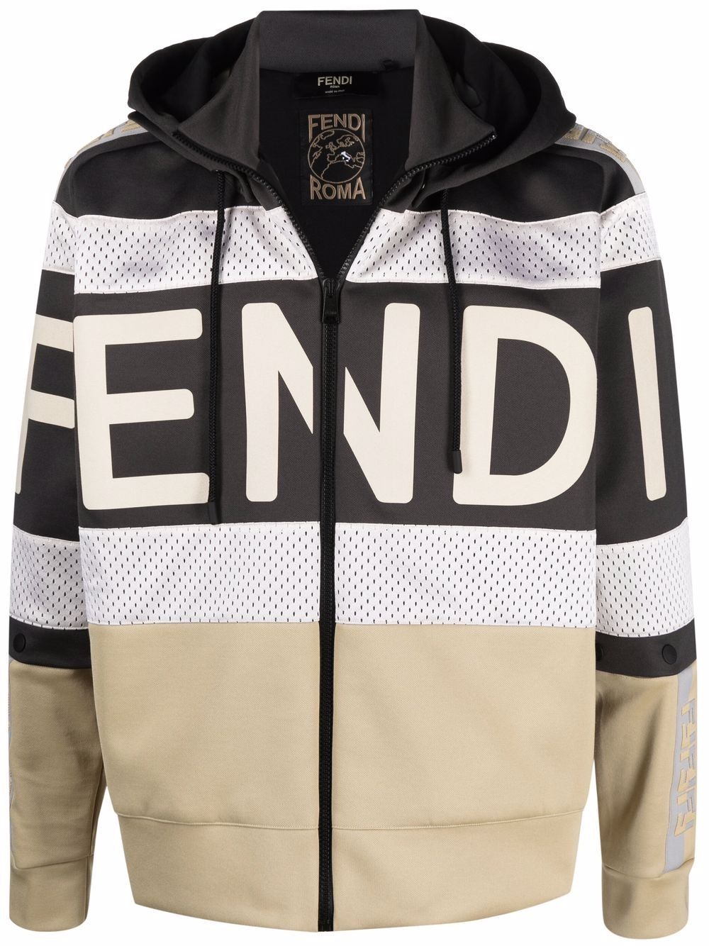 logo-print zip-up hoodie - 1