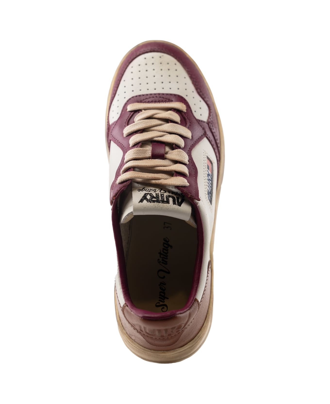 Autry Medalist Low Super Vintage Sneakers In White/purple Leather - 3