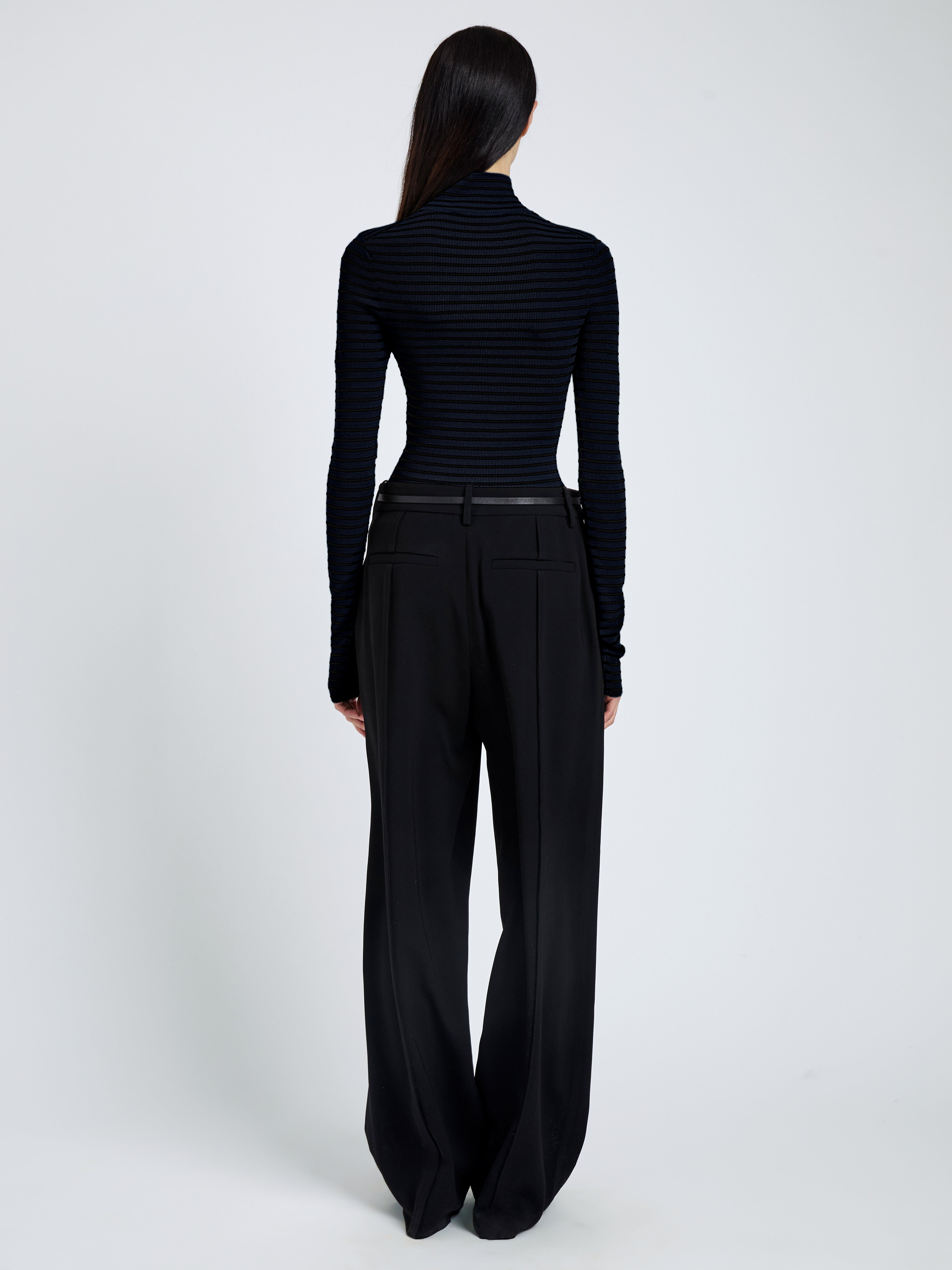 Didi Top in Matte Viscose Velvet Stripe - 5