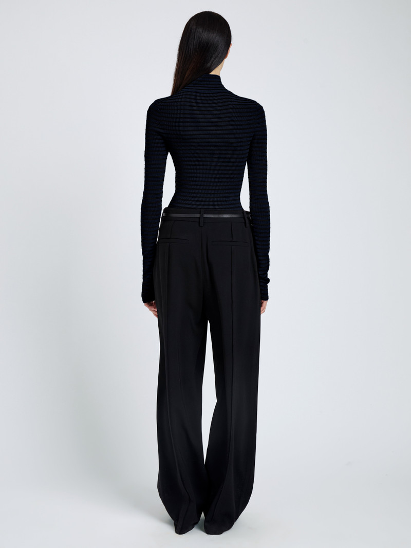 Didi Top in Matte Viscose Velvet Stripe 5