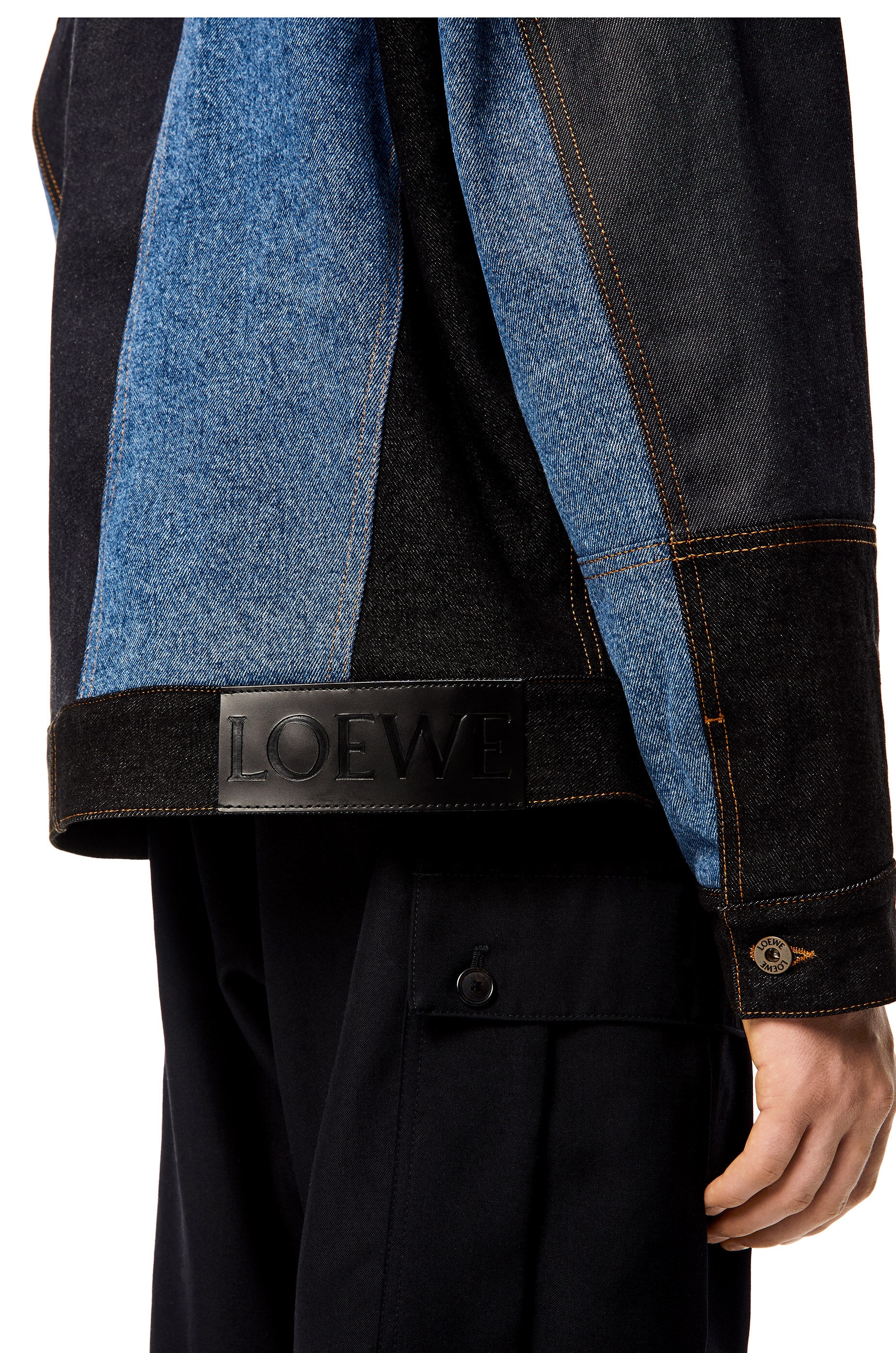 Jacket in patchwork denim and shearling - 5