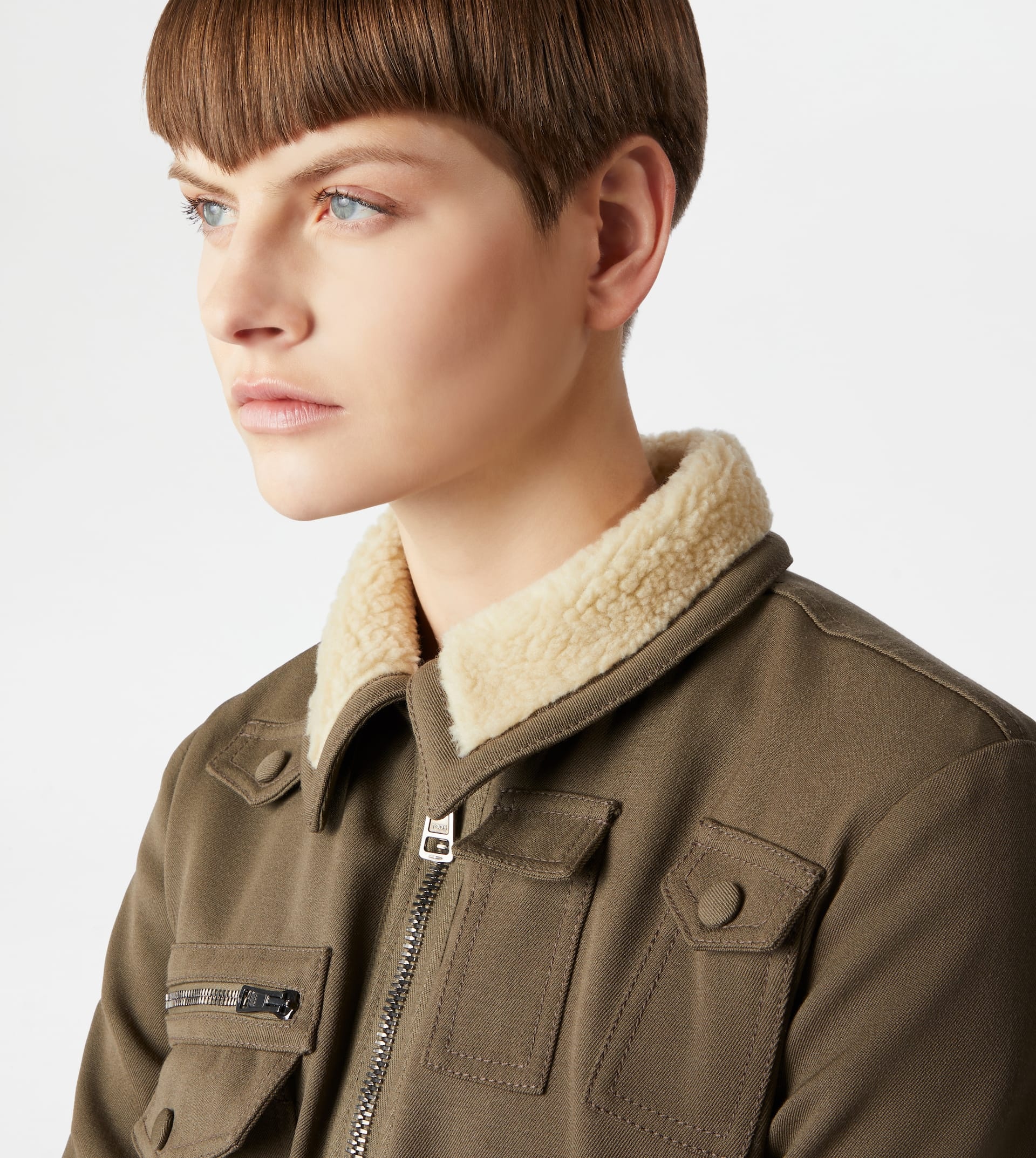 AVIATOR JACKET IN WOOL - GREEN - 5