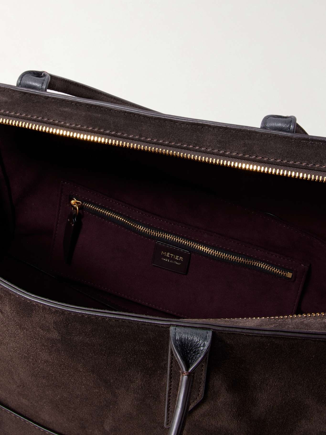 Incognito small paneled suede tote Chocolate - 5