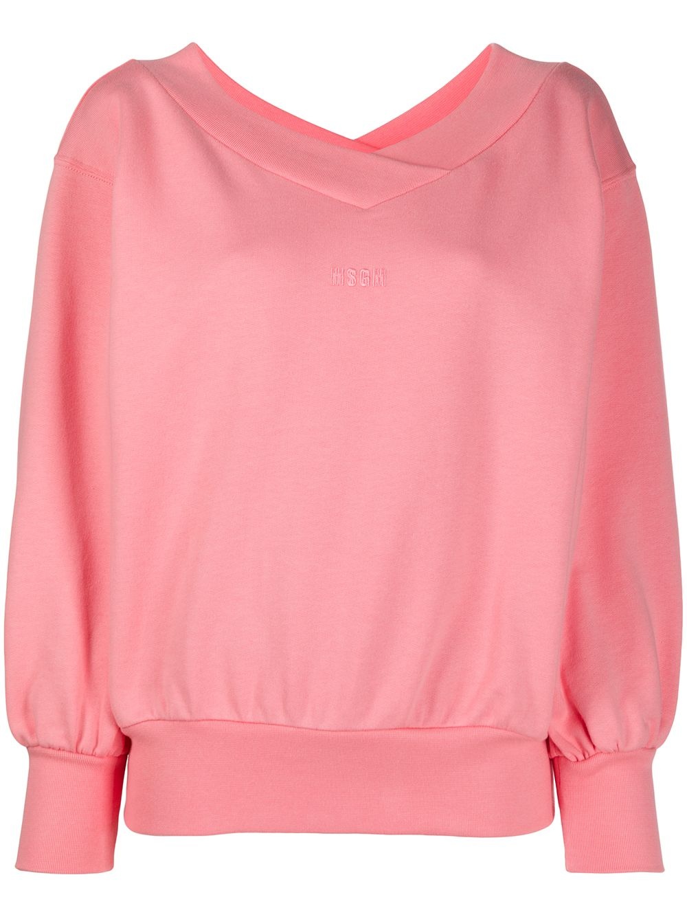 embroidered logo V-neck sweatshirt - 1