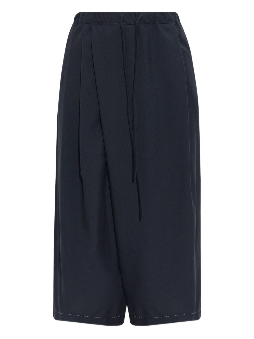 pleated drawstring cropped trousers - 1