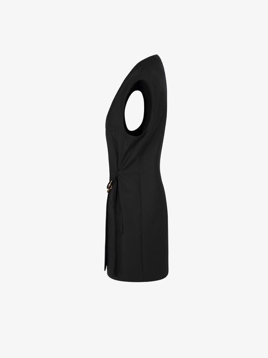 SLEEVELESS JACKET IN LIGHTWEIGHT WOOL WITH CHAIN - 3