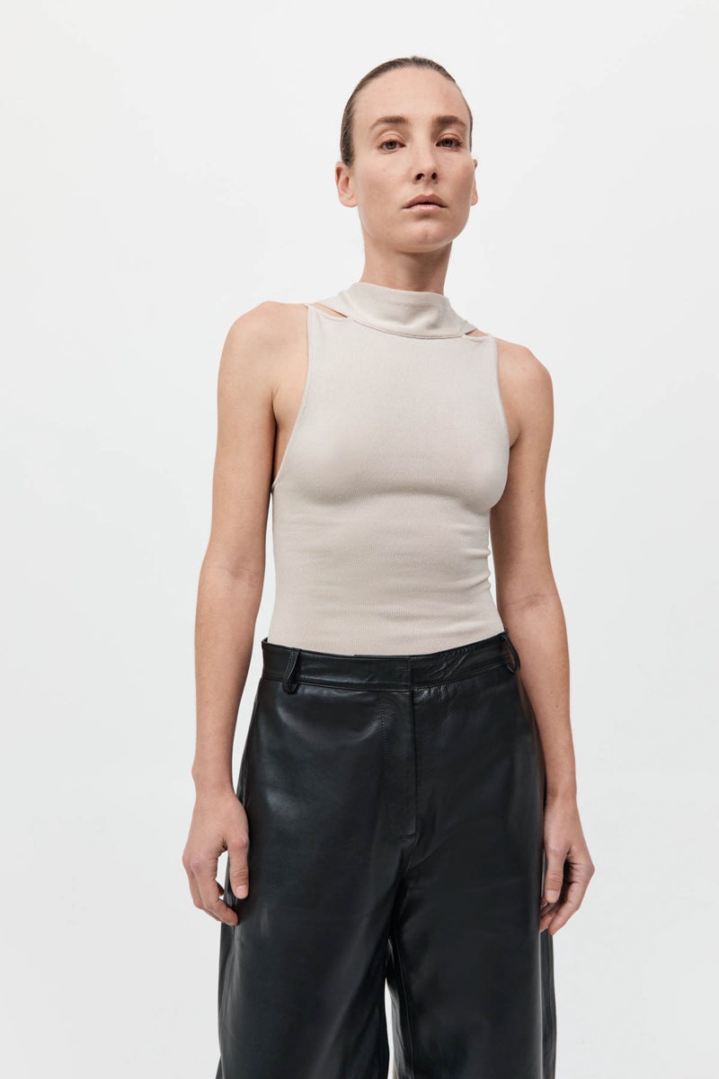 Knit Scarf Top - Creme - 3