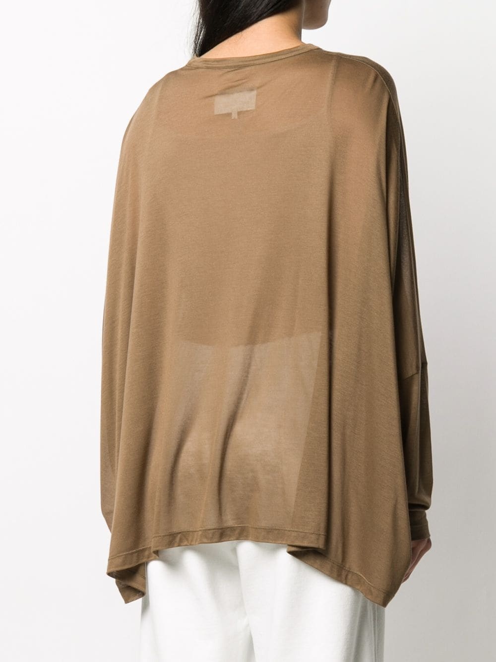 semi-sheer long sleeve T-shirt - 4