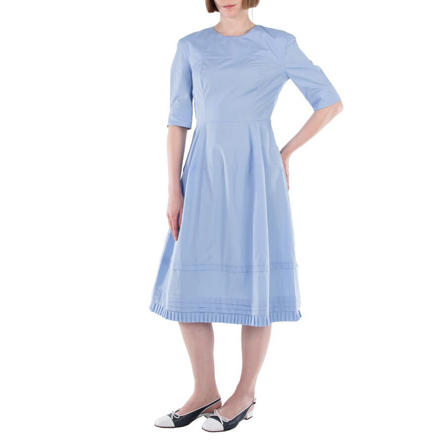 Marni Iris Blue A-Line Midi Dress, Brand Size 42 ( US Size 10 ) - 3