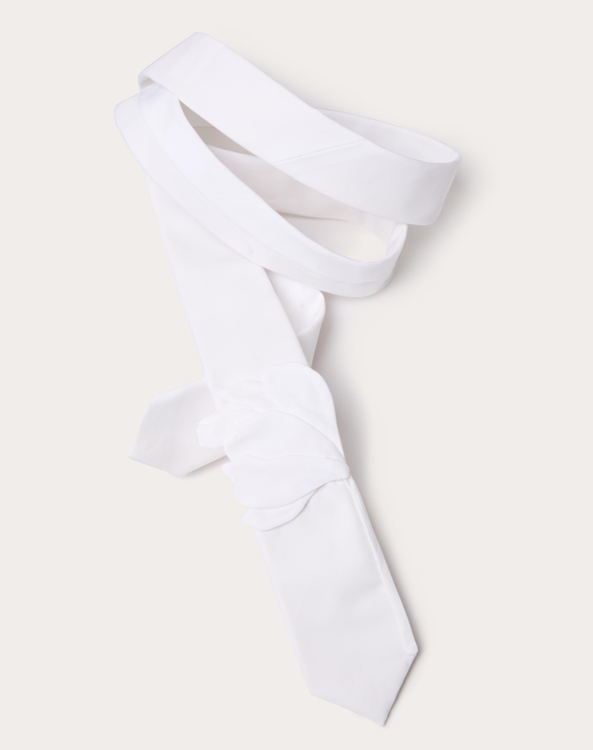 WOOL AND SILK VALENTIE TIE WITH FLOWER EMBROIDERY 4