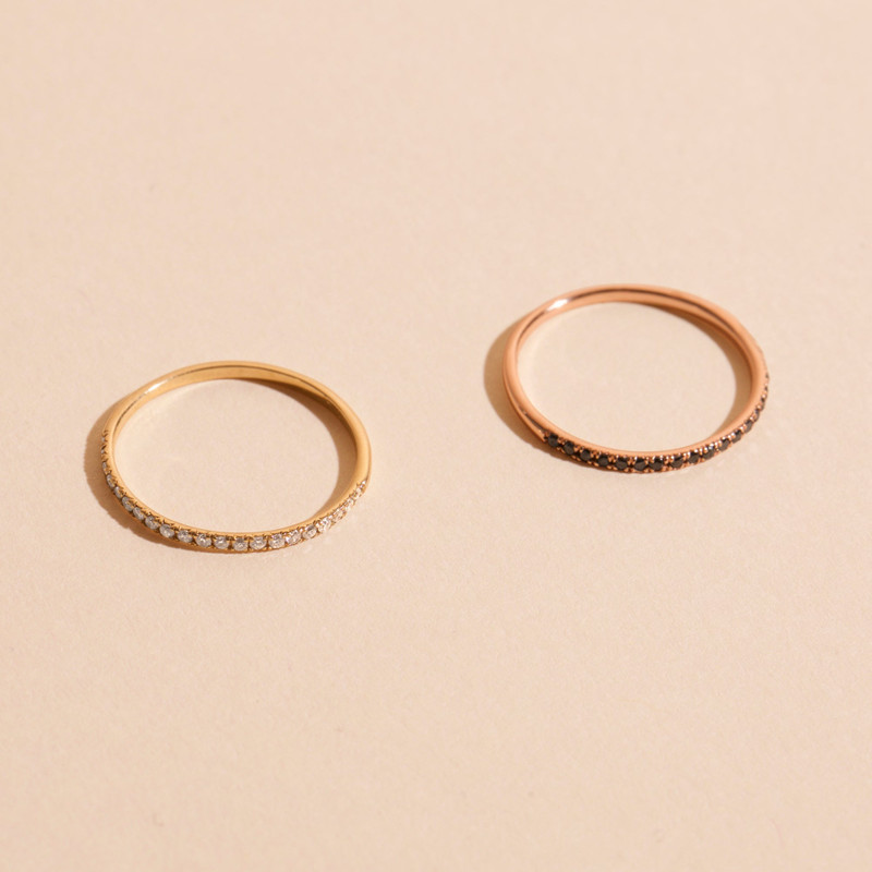 White Gold Fine Pave Black Diamond Band 6