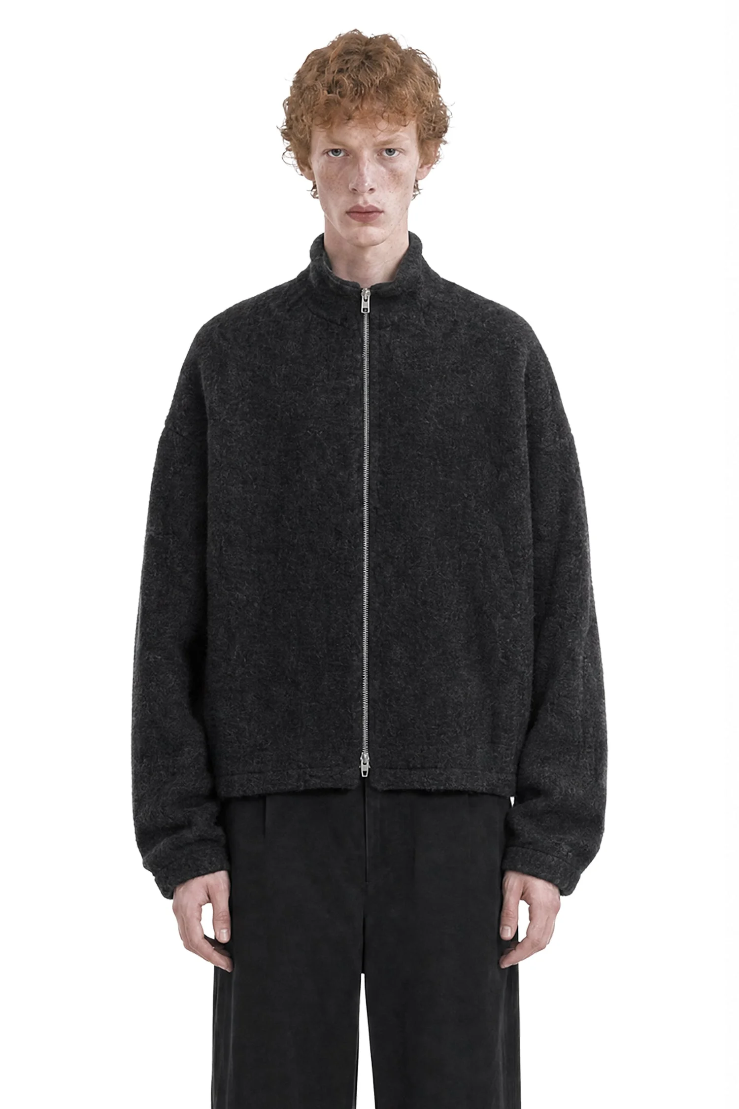 Wool Fleece Zip-up Sweatshirt - 1