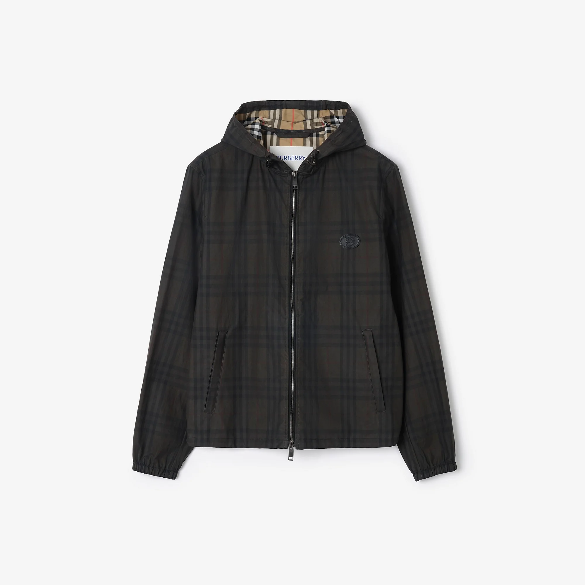 Check Cotton Newport Hooded Jacket - 1