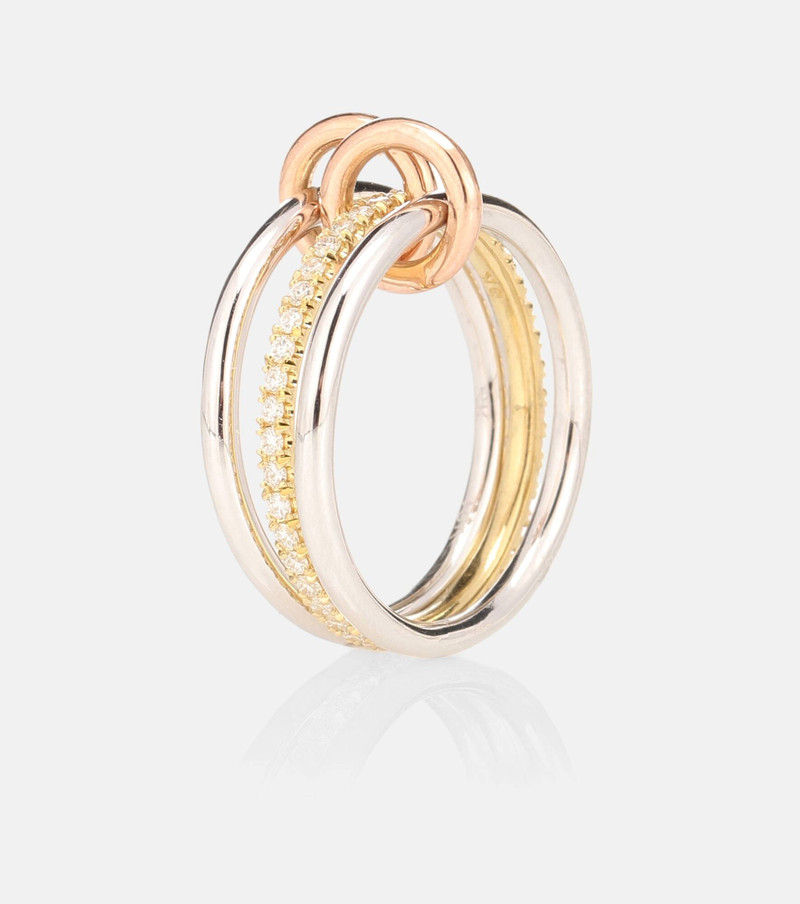 Spinelli Kilcollin Sonny MX 18kt white, yellow and rose gold diamond ring outlook