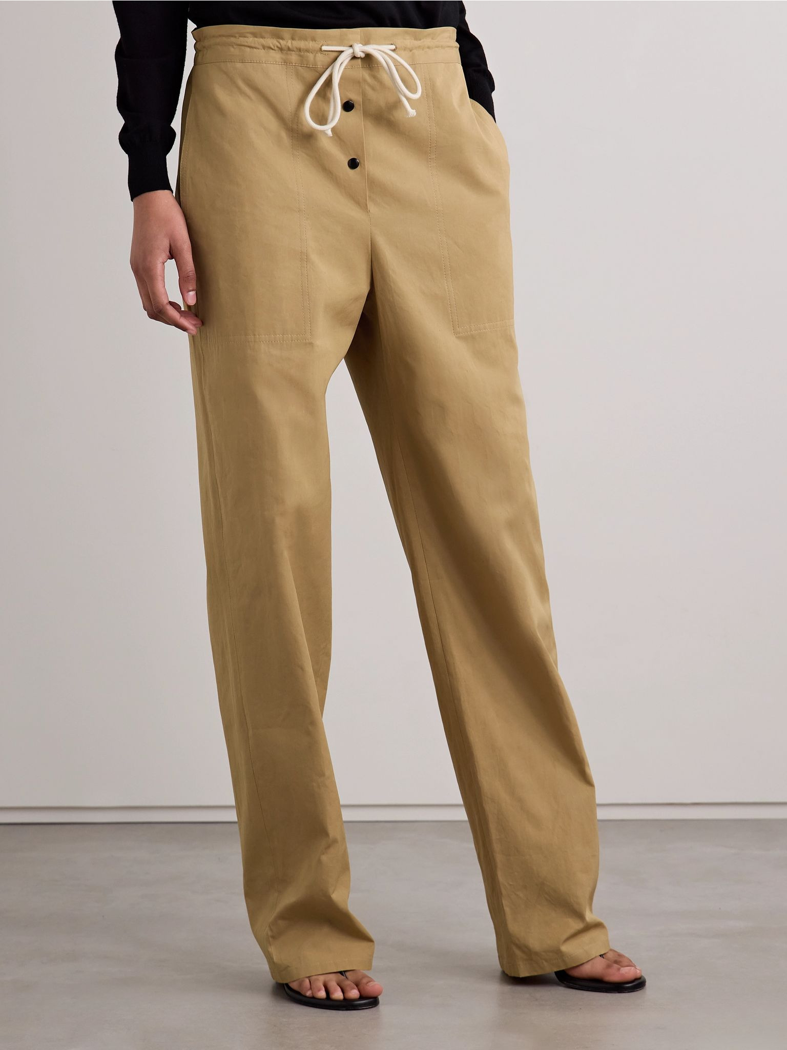 Bonette cotton straight-leg pants Light brown - 3